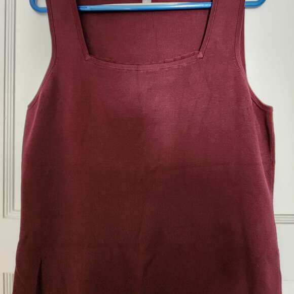 Ann Taylor Sweater Tank XL Maroon - Picture 2 of 7